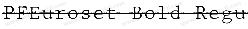 PFEuroset Bold Regul字体转换